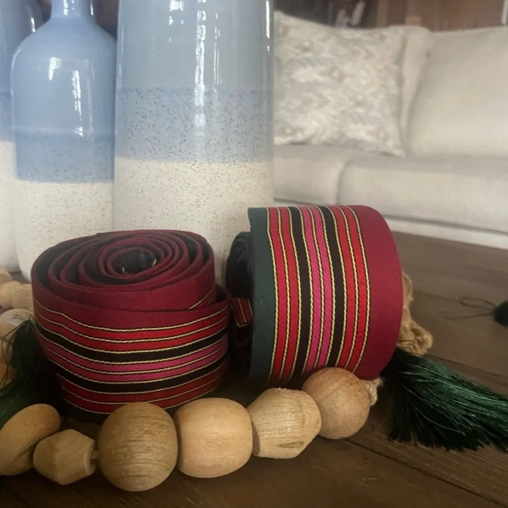 Elegant Red and Green Striped traditional original belt